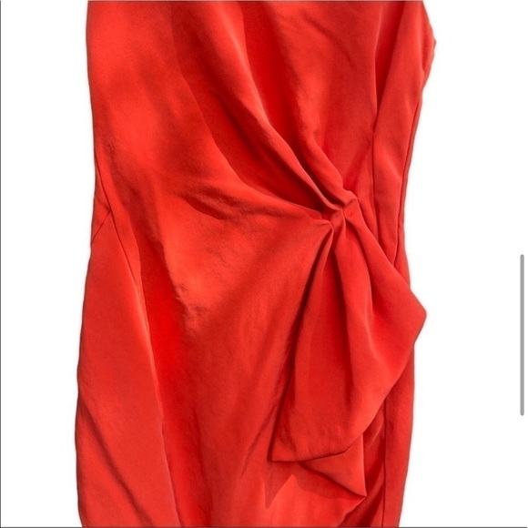 DENNIS Merotto orange dress sz 4 sleeveless mini - Picture 3 of 7